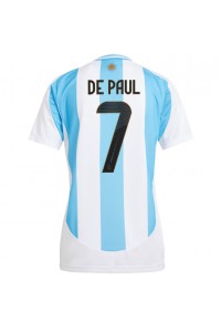 Argentina Rodrigo De Paul #7 Fotballdrakt Hjemme Klær Dame Copa America 2024 Korte ermer